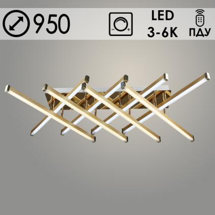 Люстра YH1034/8 WT+GD белый/золото 2x80W LED 3000K-6000K ПДУ диммер d950, 24
